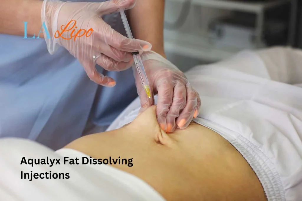 woman having fat dissolving injections Merthyr Tydfil in the stomach