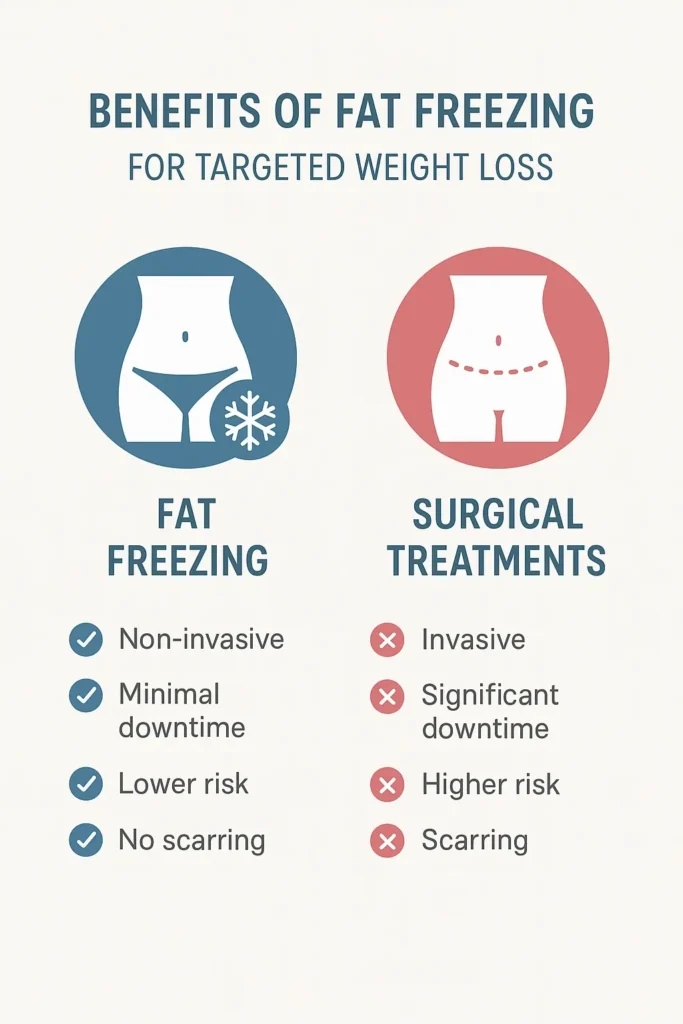 graphic showing the benefits of fat freezing Merthyr Tydfil