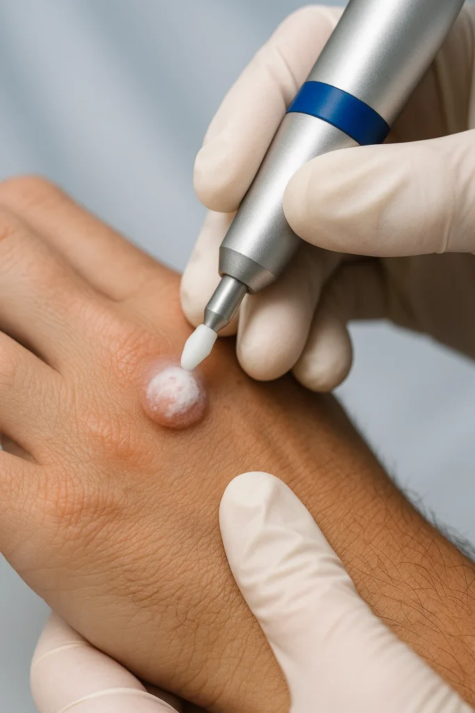example of wart removal Merthyr Tydfil using cryopen